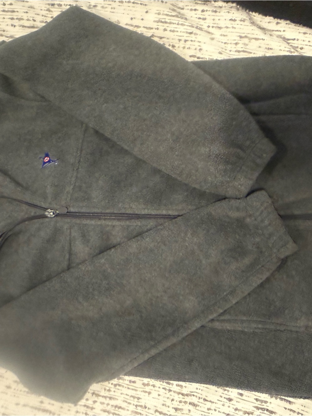 Kids Gray Full-Zip Fleece Hoodie